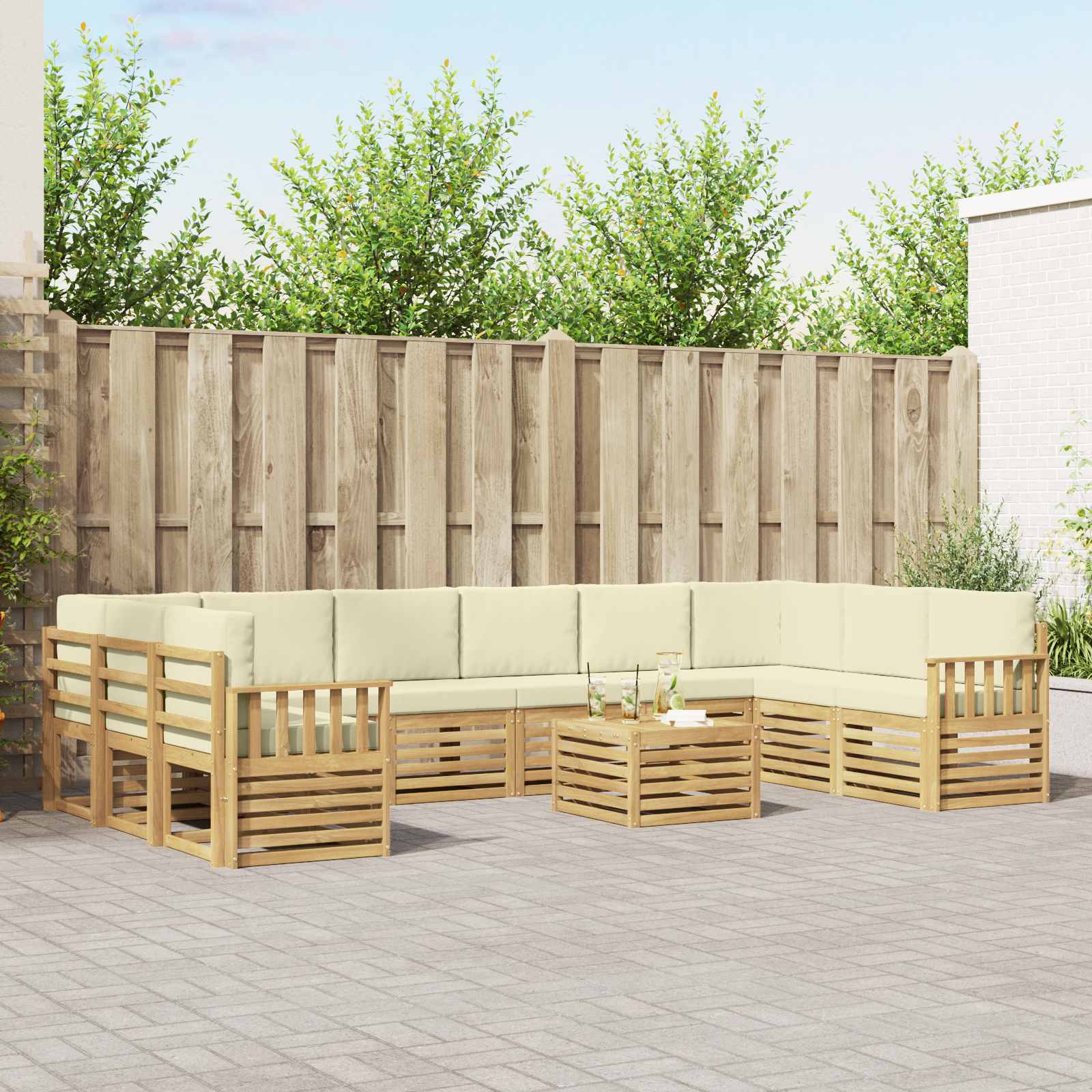 vidaXL Sofa-Sets Naturel Massief Acaciahout