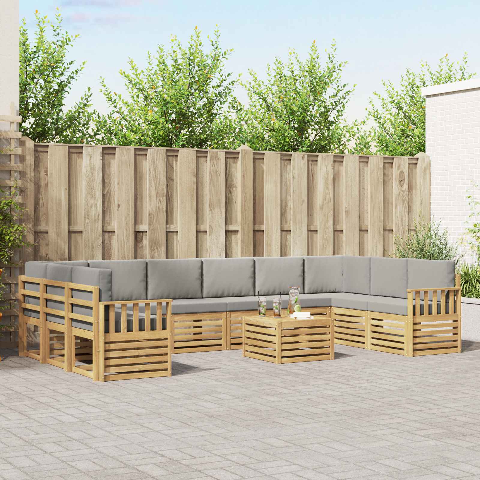 vidaXL Sofa-Sets Naturel Massief Acaciahout
