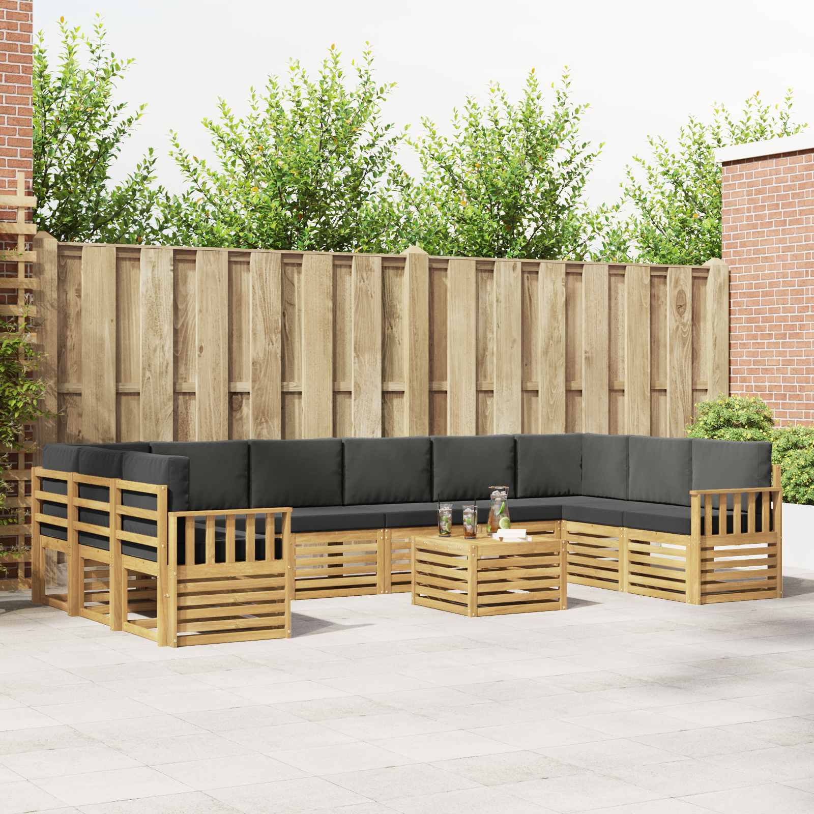vidaXL Sofa-Sets Naturel Massief Acaciahout