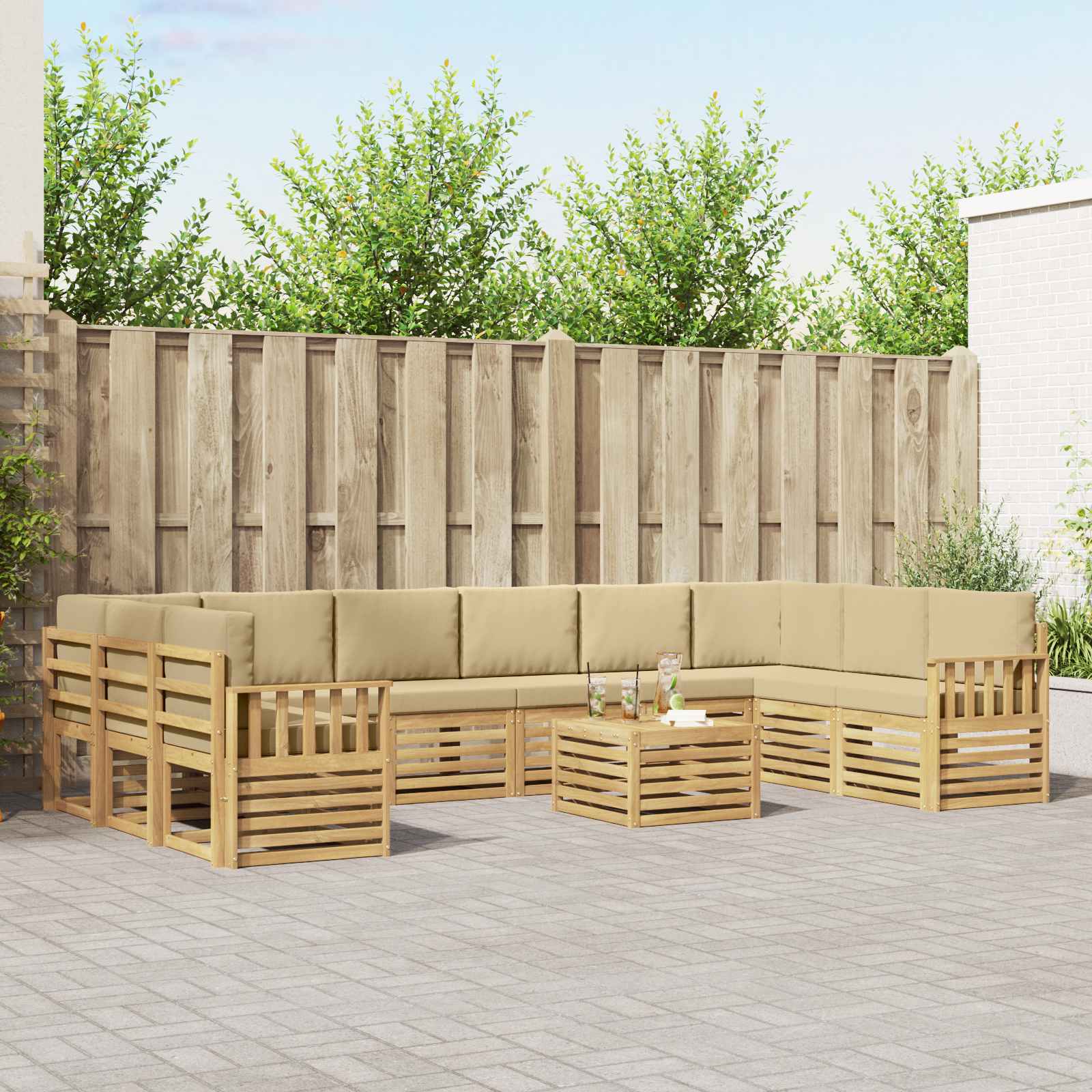 vidaXL Sofa-Sets Naturel Massief Acaciahout