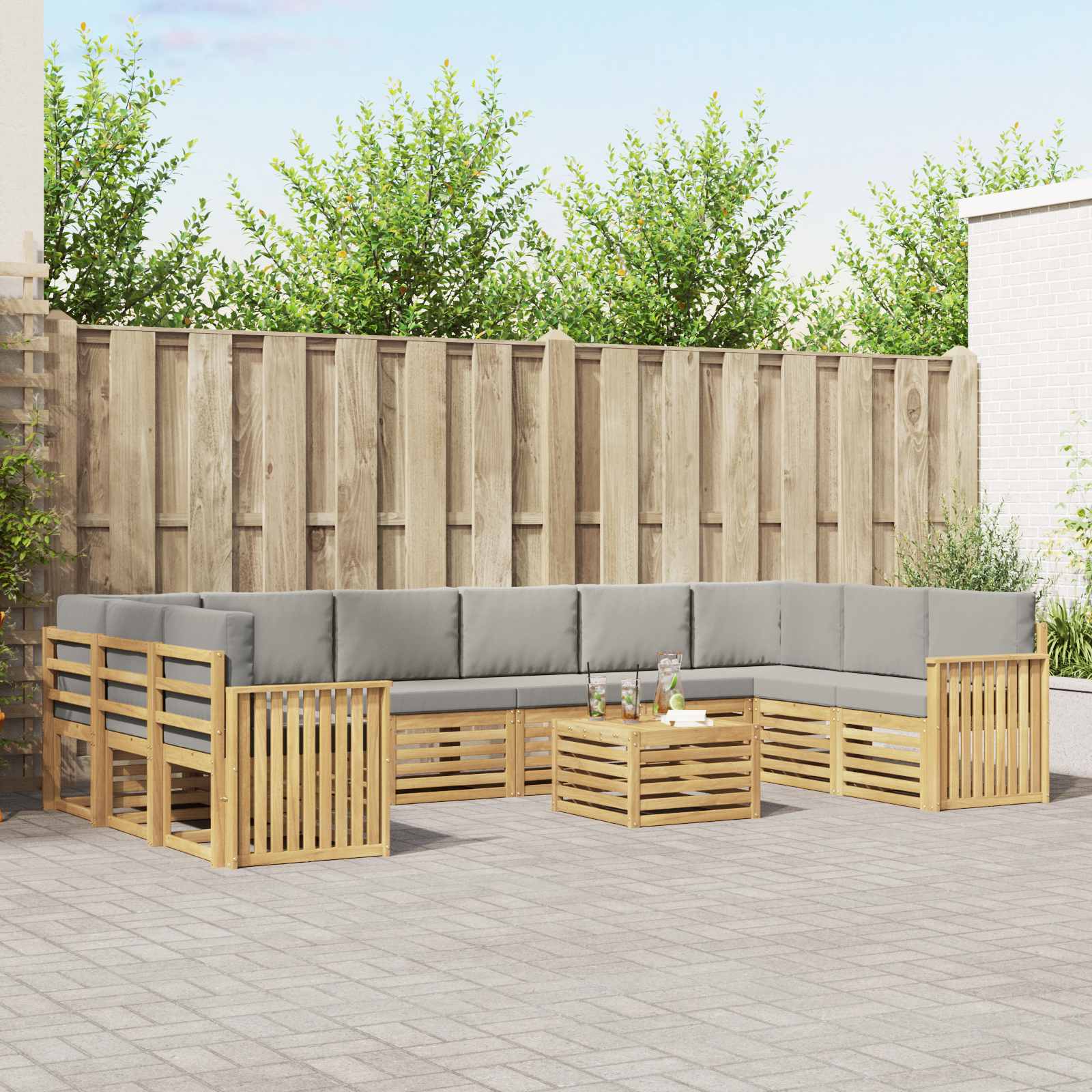 vidaXL Sofa-Sets Naturel Massief Acaciahout