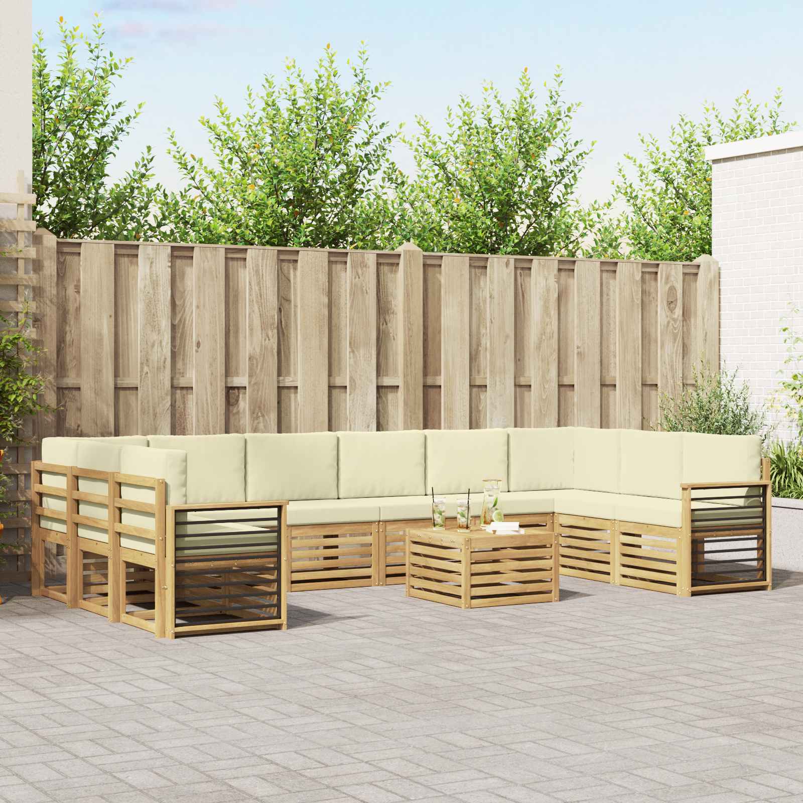 vidaXL Sofa-Sets Naturel Massief Acaciahout