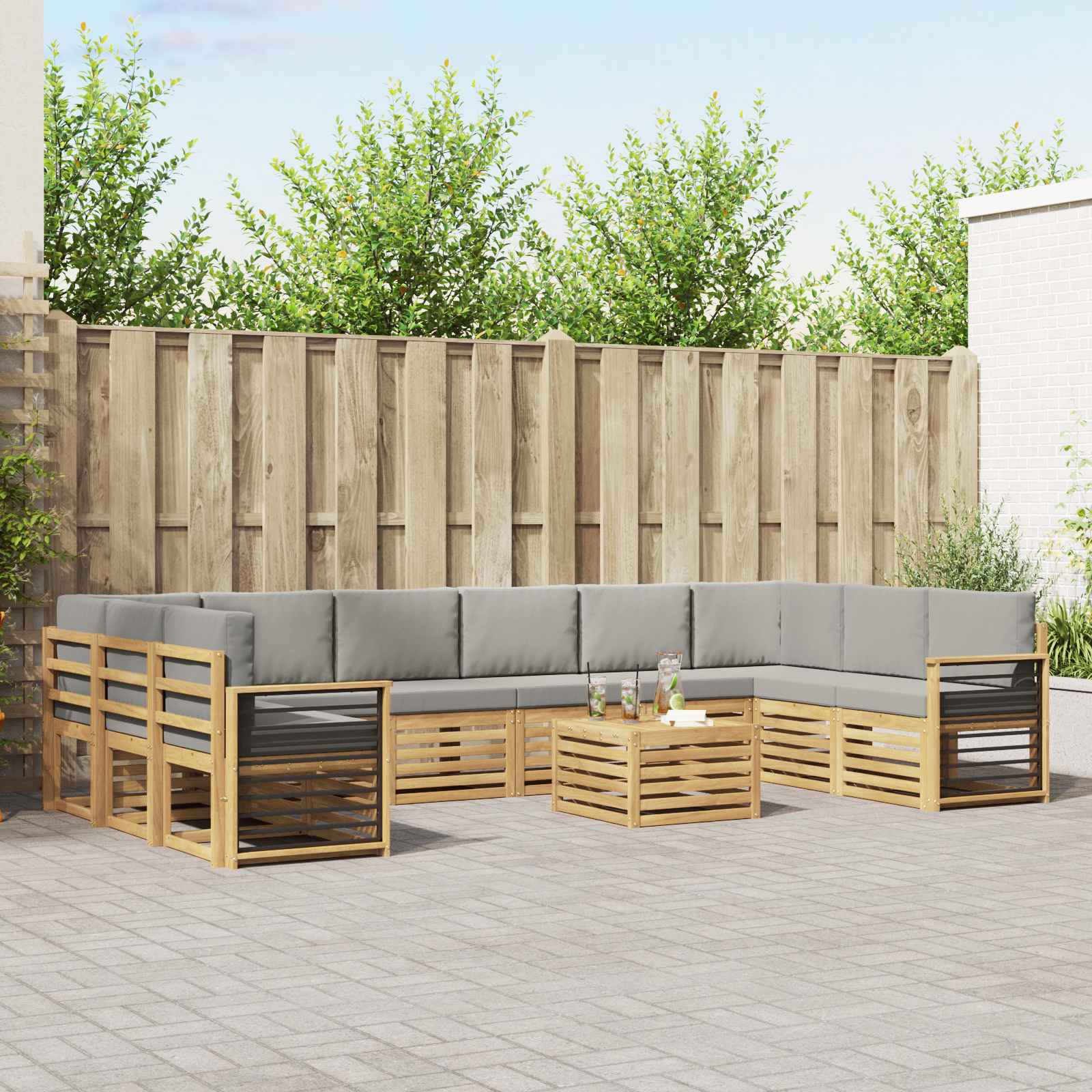vidaXL Sofa-Sets Naturel Massief Acaciahout