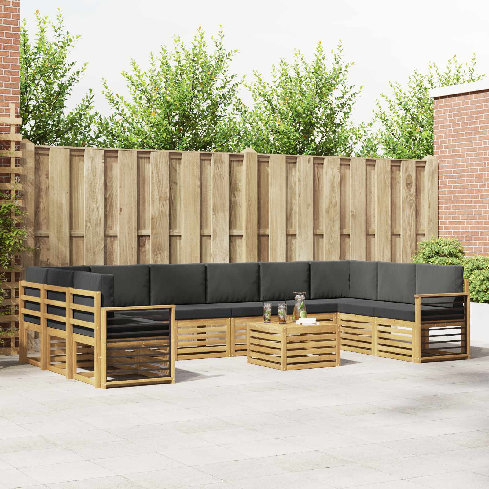 vidaXL Sofa-Sets Naturel Massief Acaciahout
