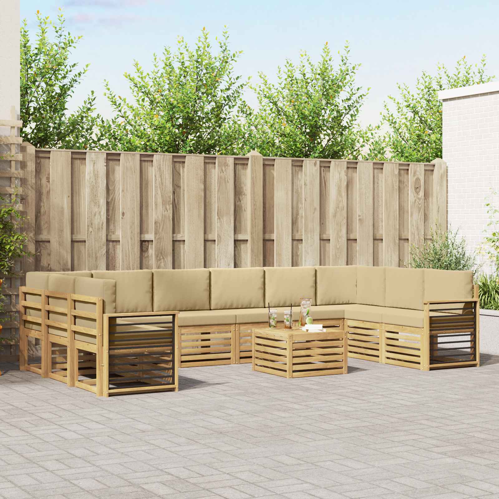 vidaXL Sofa-Sets Naturel Massief Acaciahout