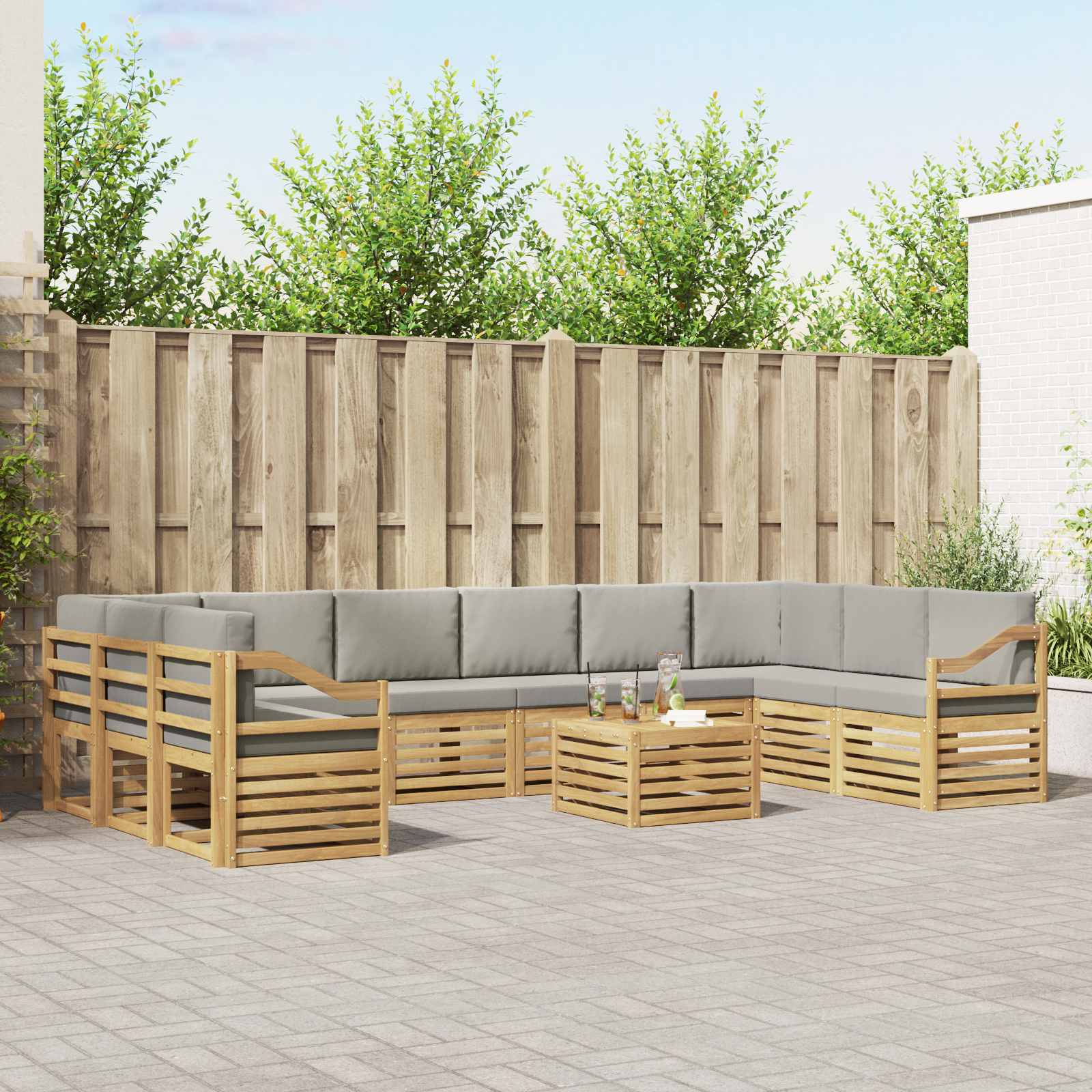 vidaXL Sofa-Sets Naturel Massief Acaciahout