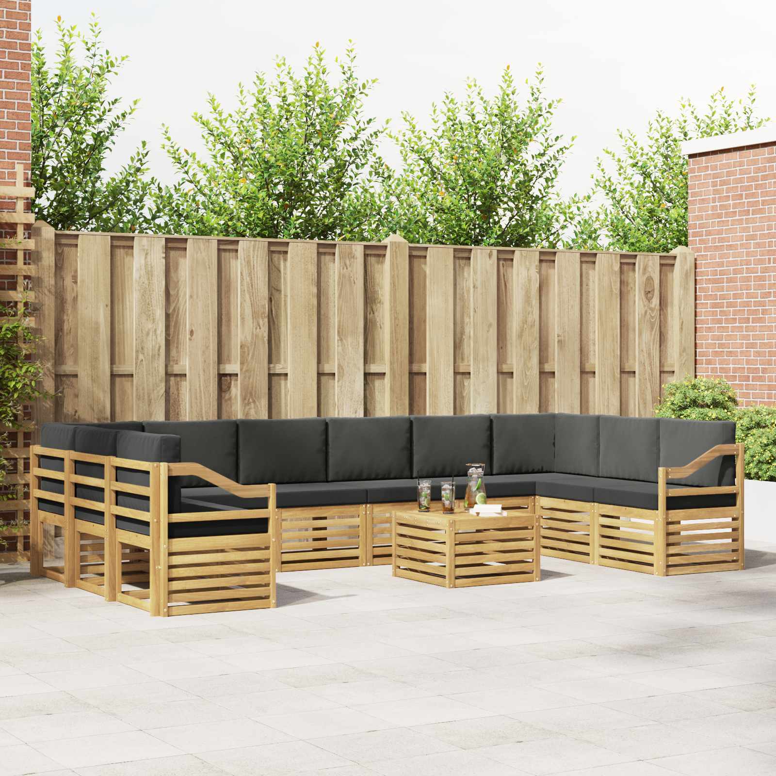 vidaXL Sofa-Sets Naturel Massief Acaciahout