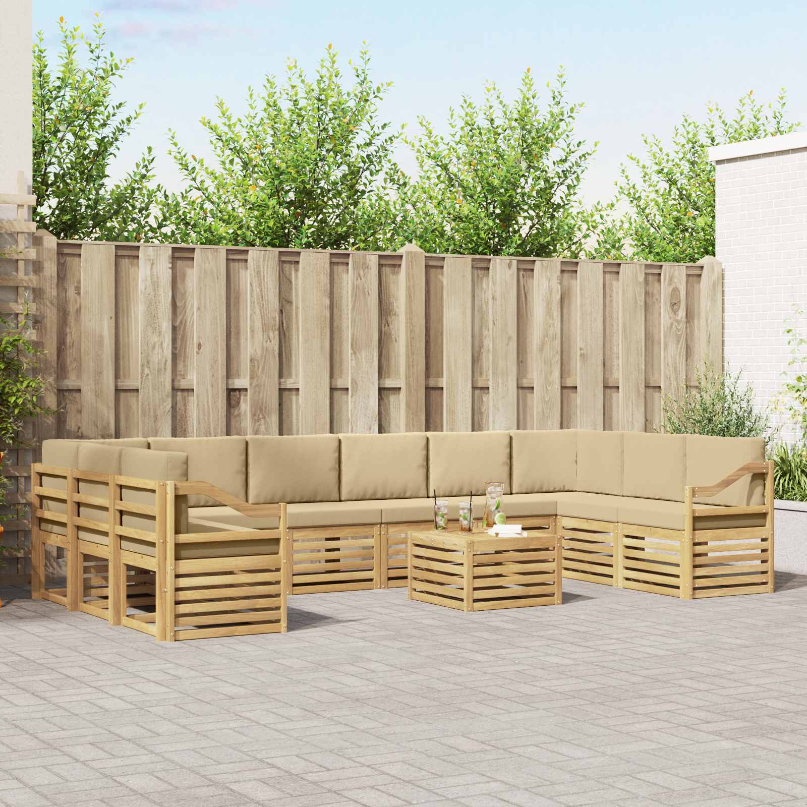 vidaXL Sofa-Sets Naturel Massief Acaciahout