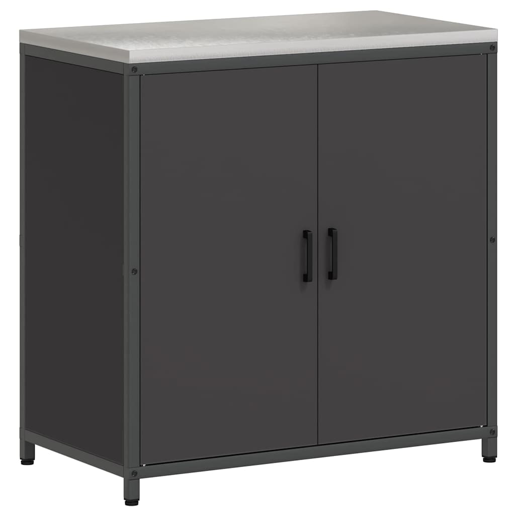 vidaXL Keukenopslag set 2 pcs Zwart 180 x 50 x 92 cm Koudgewalst staal