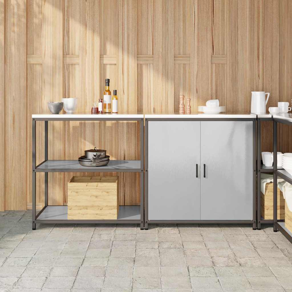 vidaXL Keukenopslag set 2 pcs Zwart 180 x 50 x 92 cm Koudgewalst staal