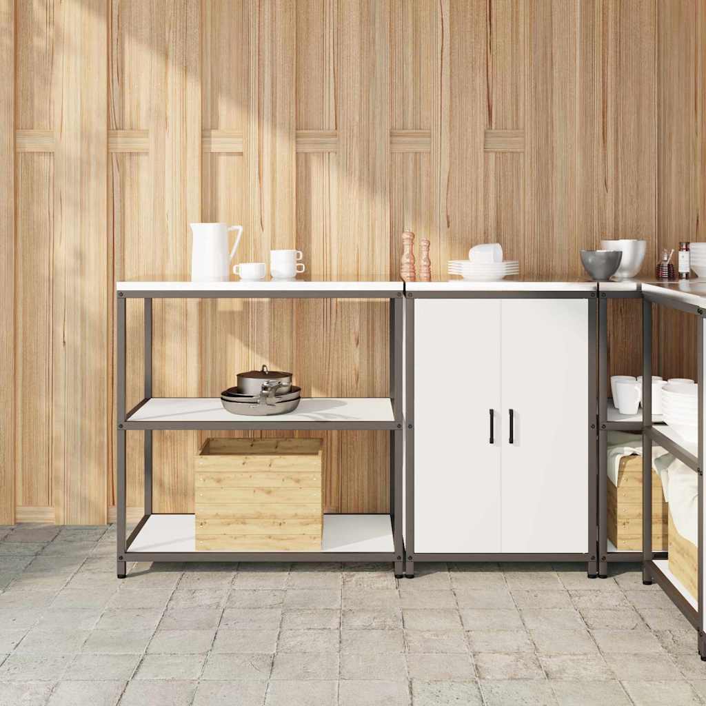 vidaXL Keukenopslag set 2 pcs Zwart 150 x 50 x 92 cm Koudgewalst staal