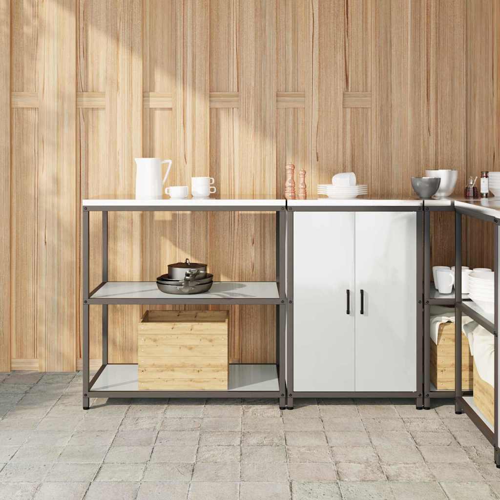 vidaXL Keukenopslag set 2 pcs Zwart 150 x 50 x 92 cm Koudgewalst staal