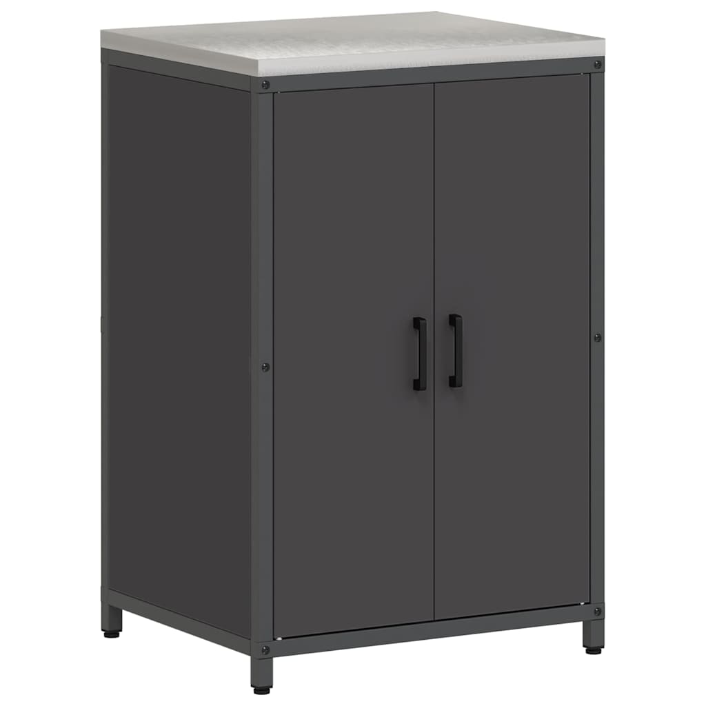 vidaXL Keukenopslag set 3 pcs Zwart 210 x 50 x 92 cm Koudgewalst staal