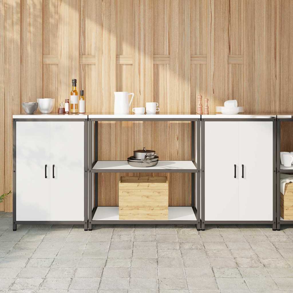 vidaXL Keukenopslag set 3 pcs Zwart 210 x 50 x 92 cm Koudgewalst staal
