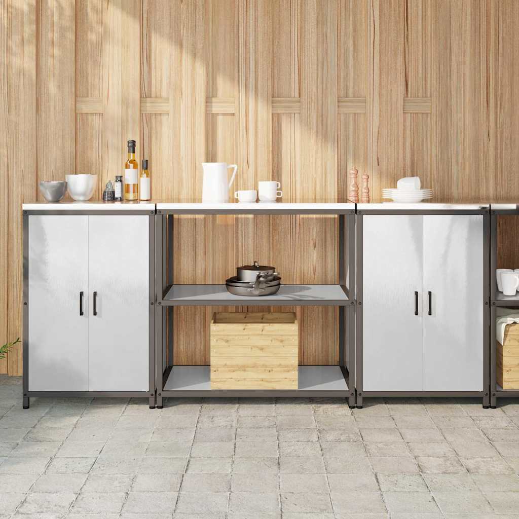 vidaXL Keukenopslag set 3 pcs Zwart 210 x 50 x 92 cm Koudgewalst staal