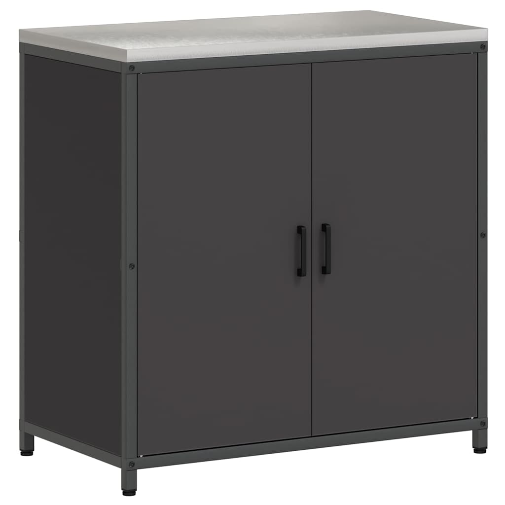 vidaXL Keukenopslag set 3 pcs Zwart 240 x 50 x 92 cm Koudgewalst staal
