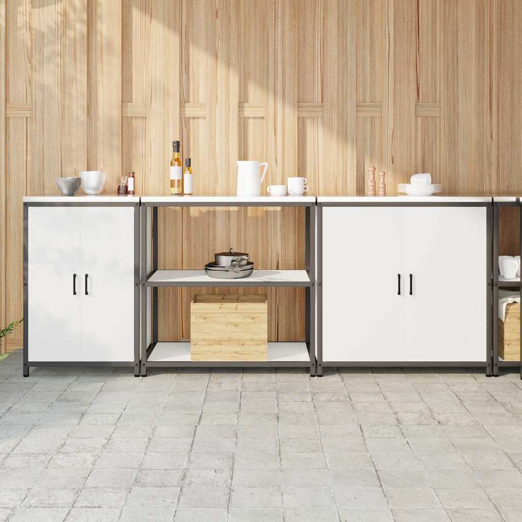 vidaXL Keukenopslag set 3 pcs Zwart 240 x 50 x 92 cm Koudgewalst staal