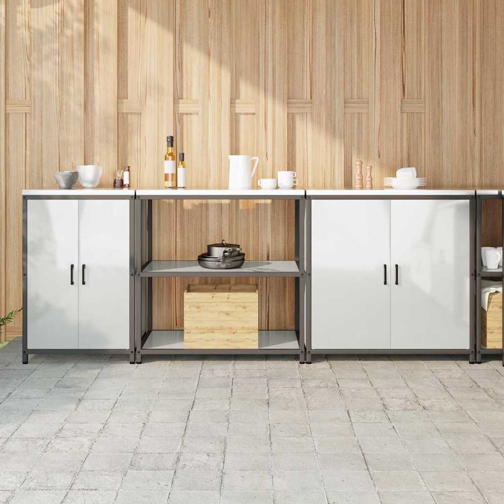 vidaXL Keukenopslag set 3 pcs Zwart 240 x 50 x 92 cm Koudgewalst staal