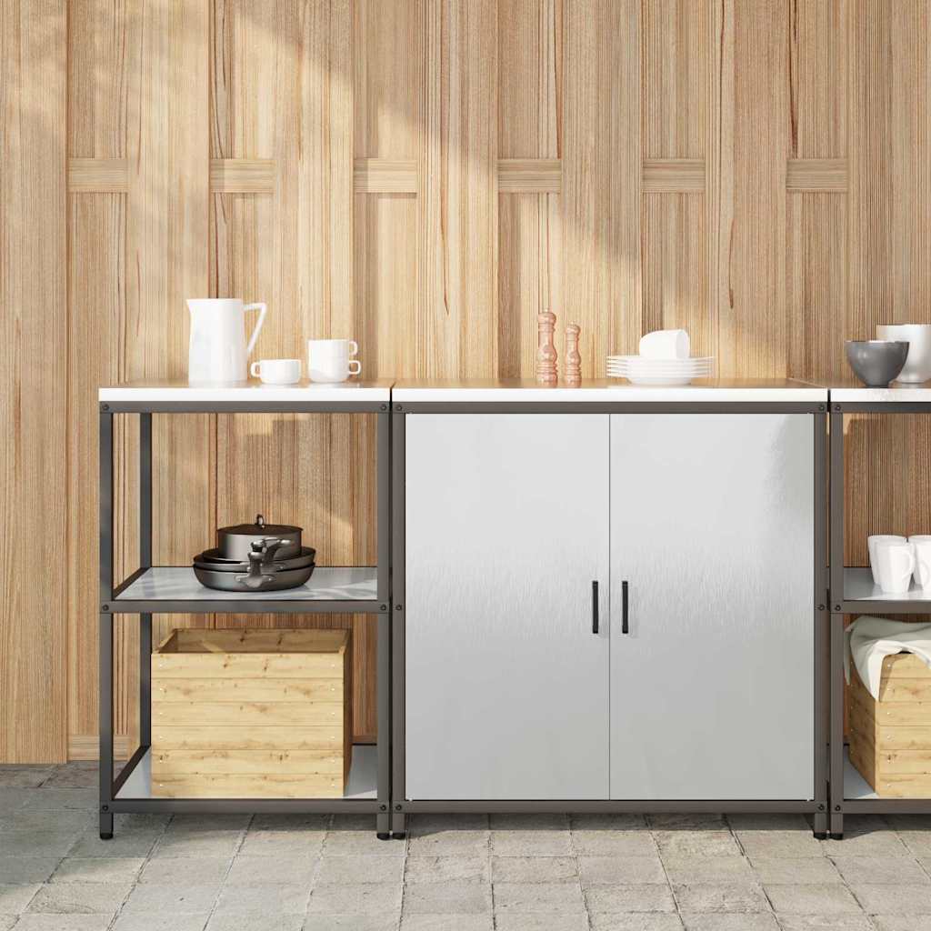 vidaXL Keukenopslag set 2 pcs Zwart 180 x 50 x 92 cm Koudgewalst staal