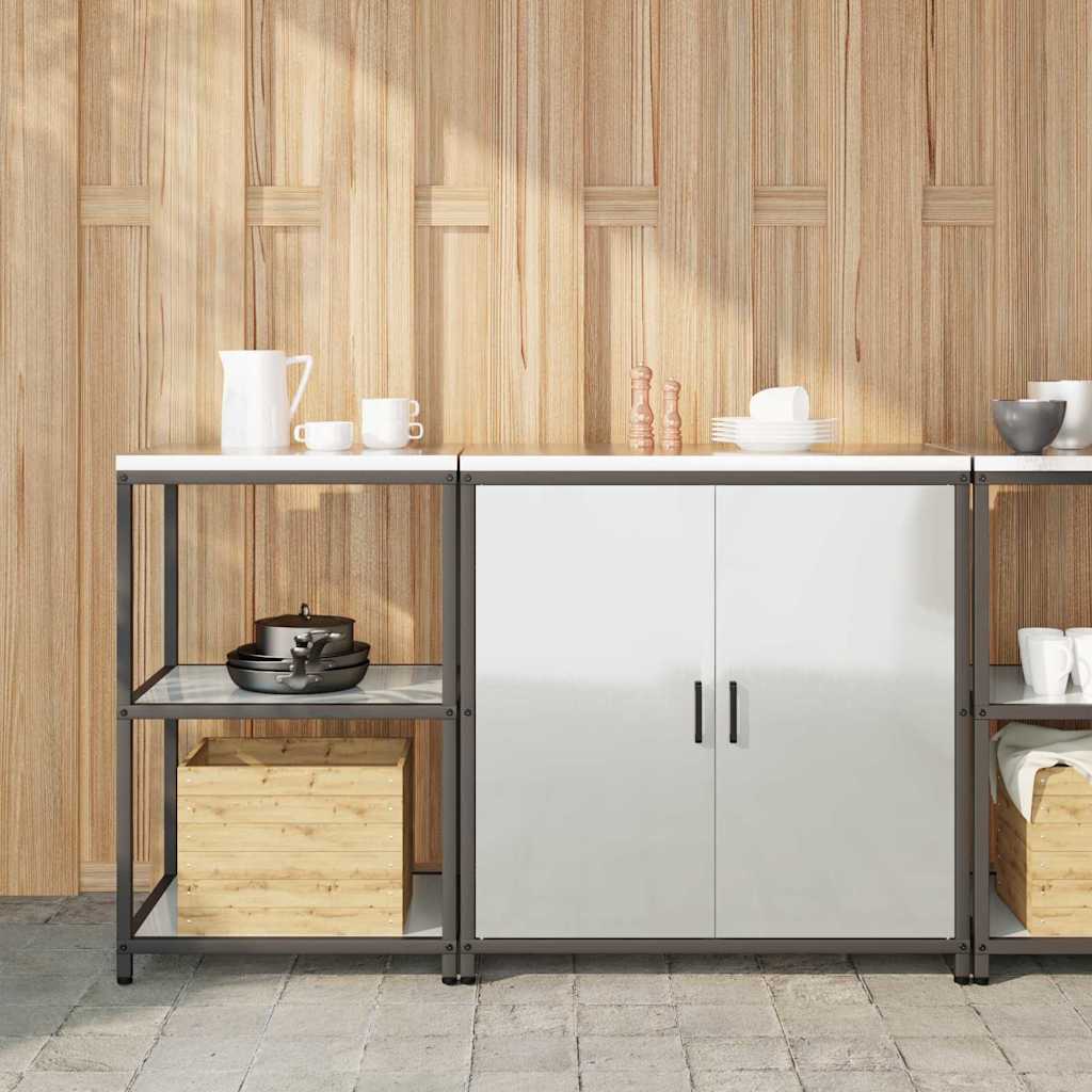 vidaXL Keukenopslag set 2 pcs Zwart 180 x 50 x 92 cm Koudgewalst staal