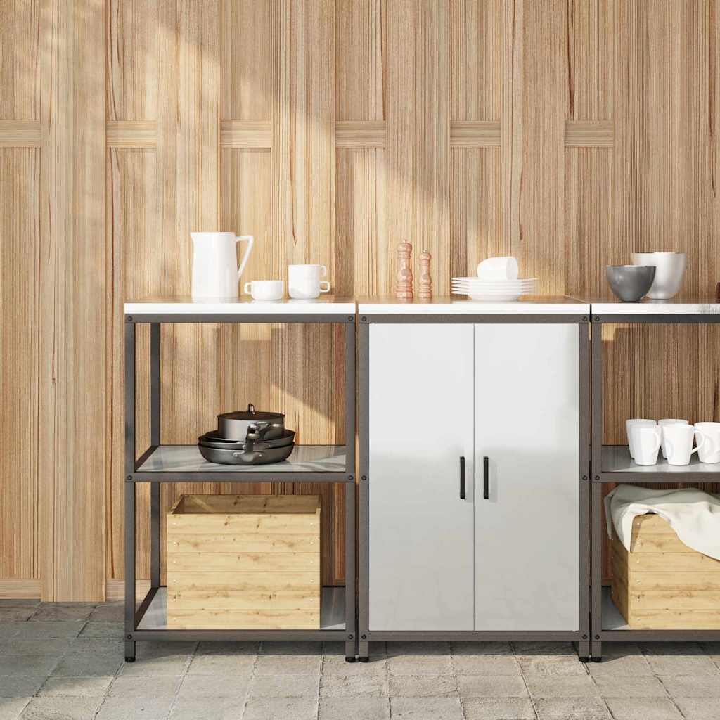 vidaXL Keukenopslag set 2 pcs Zwart 150 x 50 x 92 cm Koudgewalst staal