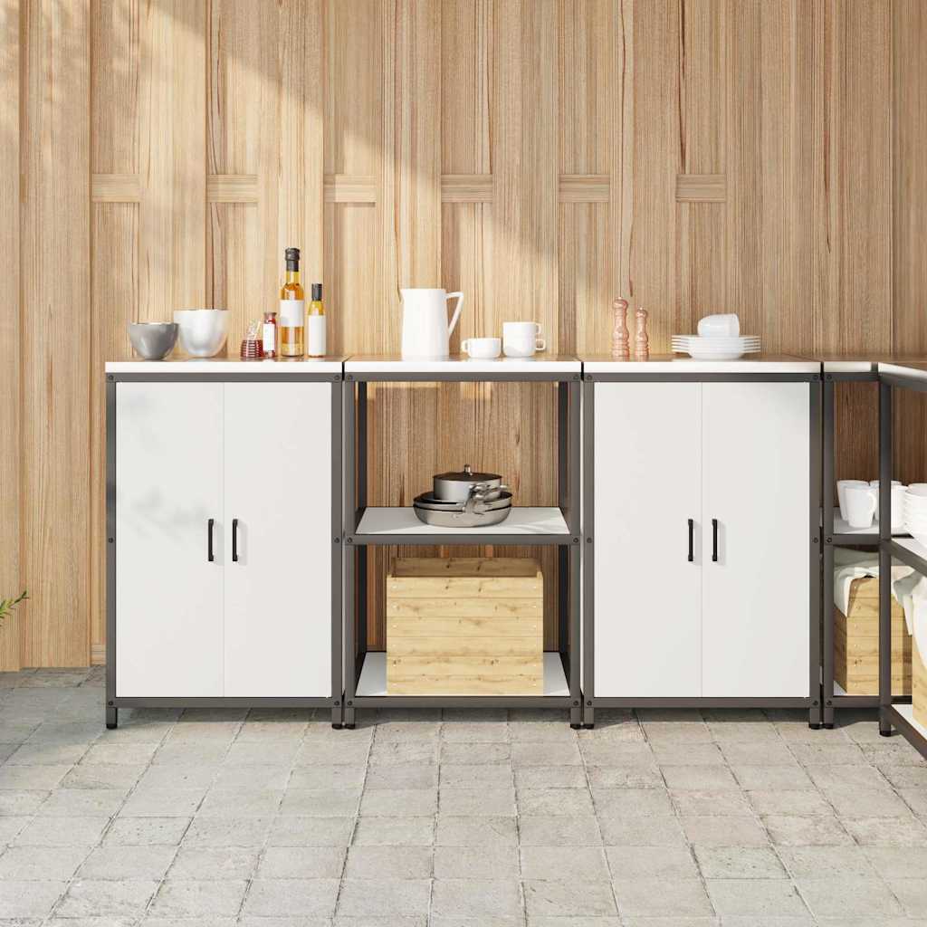 vidaXL Keukenopslag set 3 pcs Zwart 210 x 50 x 92 cm Koudgewalst staal