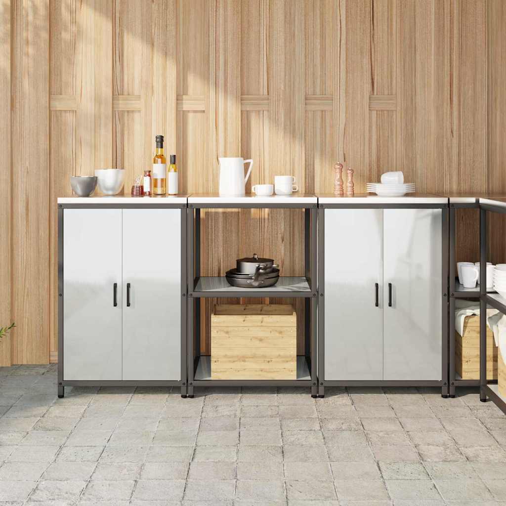 vidaXL Keukenopslag set 3 pcs Zwart 210 x 50 x 92 cm Koudgewalst staal