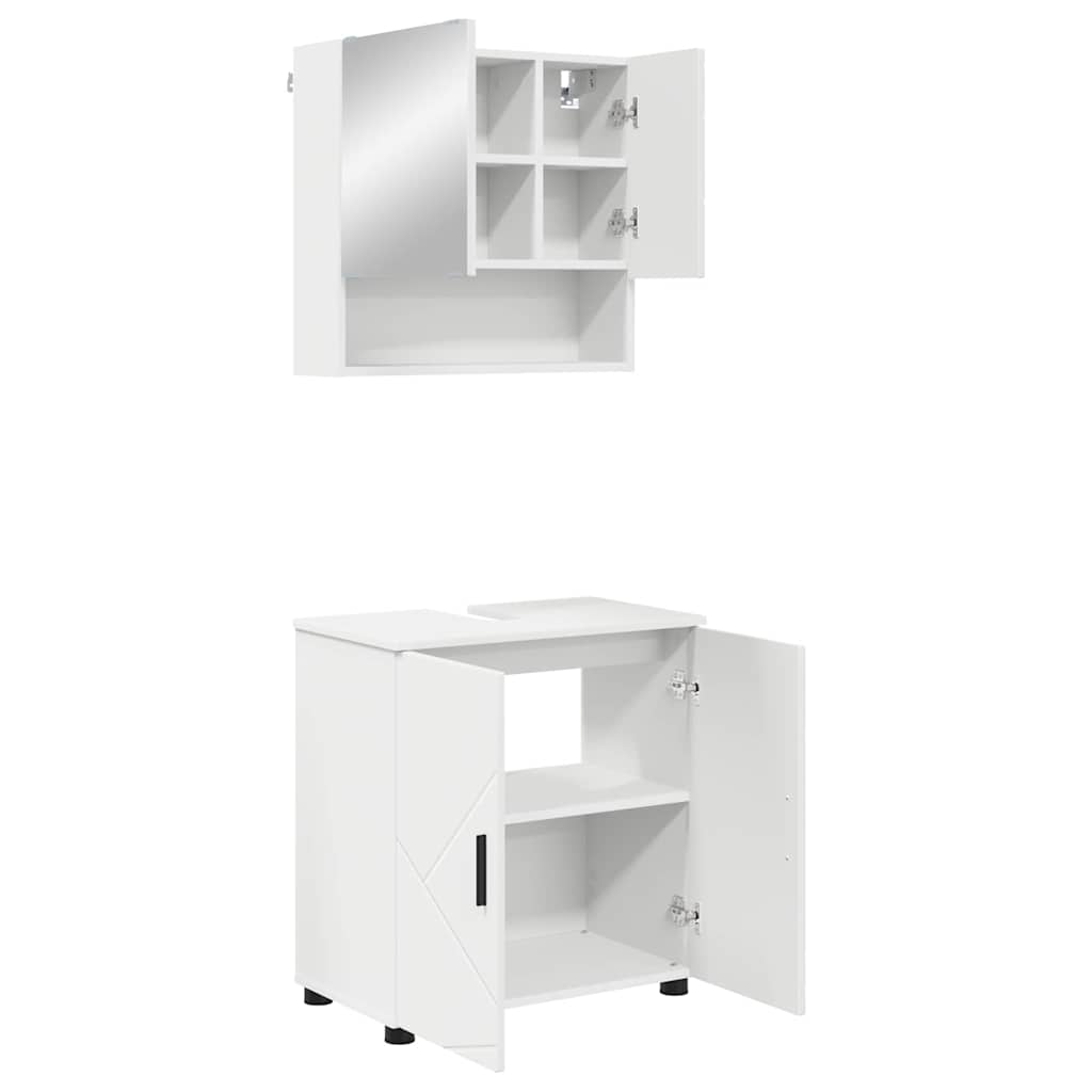 vidaXL Badkamermeubelset 2 pcs Wit 61 x 35 x 64 cm Bewerkt hout