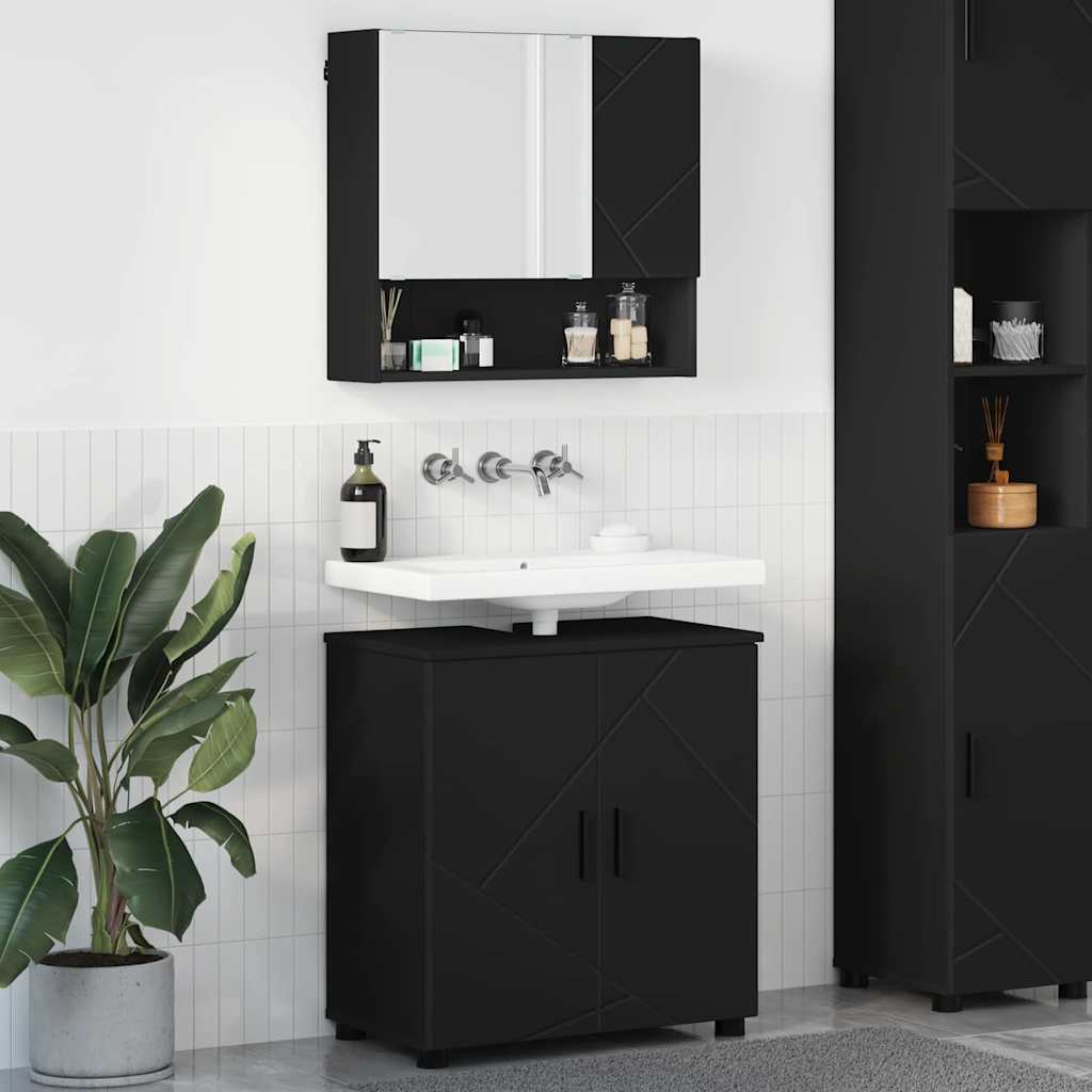 vidaXL Badkamermeubelset 2 pcs Wit 61 x 35 x 64 cm Bewerkt hout