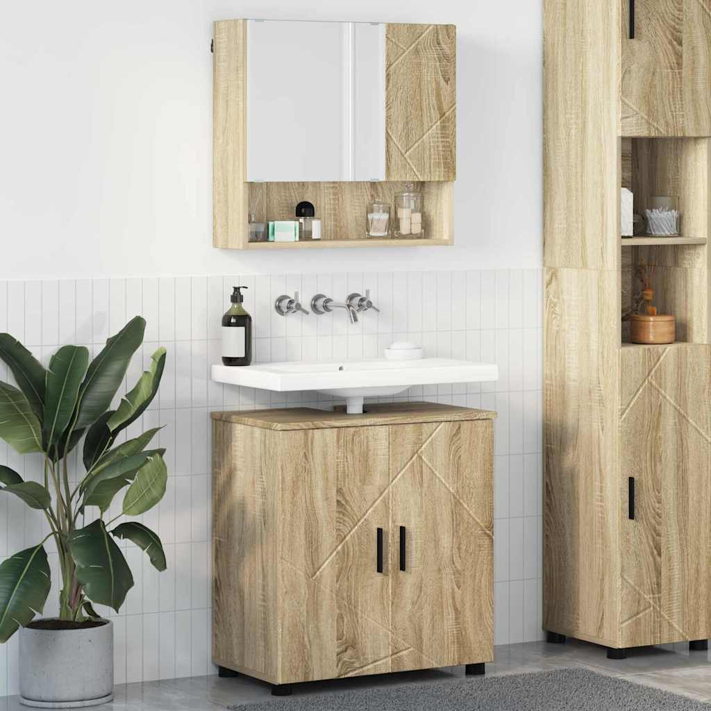 vidaXL Badkamermeubelset 2 pcs Wit 61 x 35 x 64 cm Bewerkt hout
