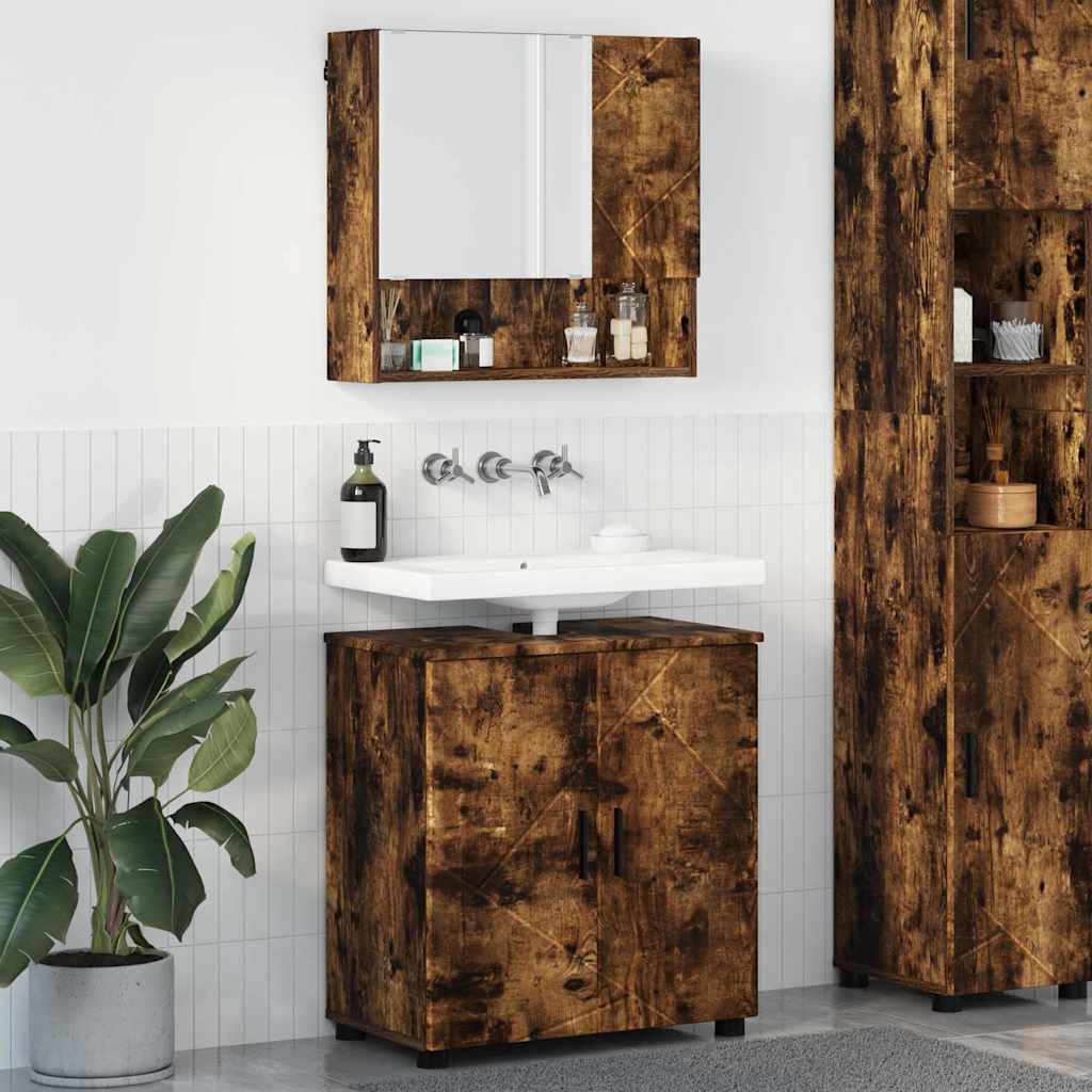 vidaXL Badkamermeubelset 2 pcs Wit 61 x 35 x 64 cm Bewerkt hout