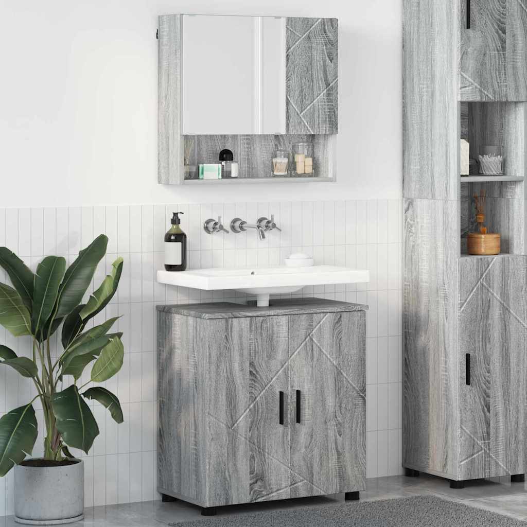 vidaXL Badkamermeubelset 2 pcs Wit 61 x 35 x 64 cm Bewerkt hout
