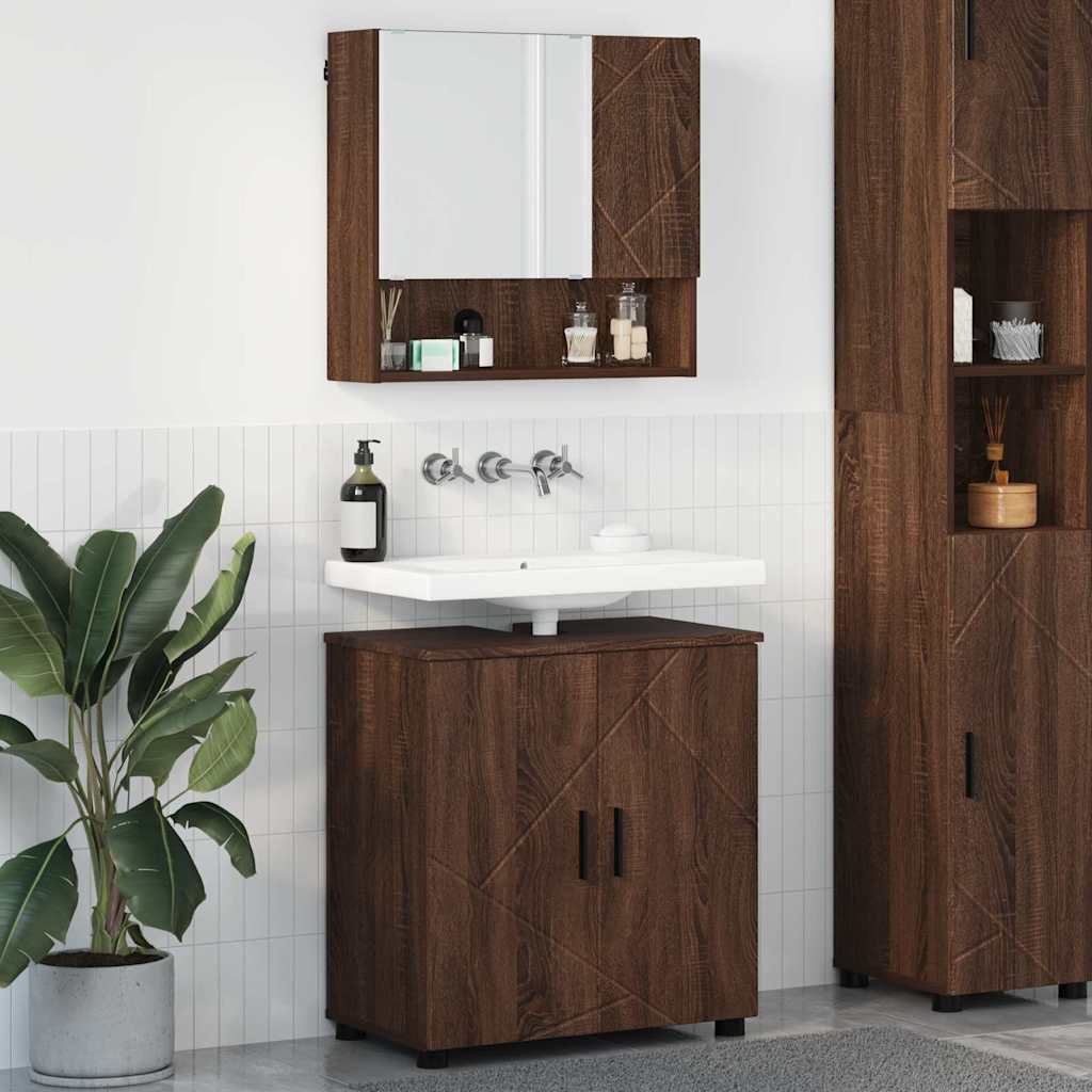 vidaXL Badkamermeubelset 2 pcs Wit 61 x 35 x 64 cm Bewerkt hout