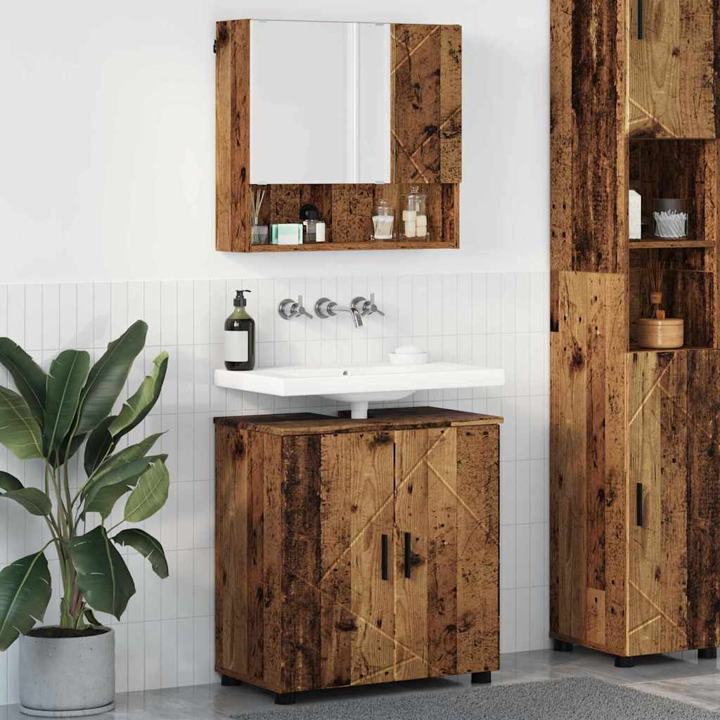 vidaXL Badkamermeubelset 2 pcs Wit 61 x 35 x 64 cm Bewerkt hout