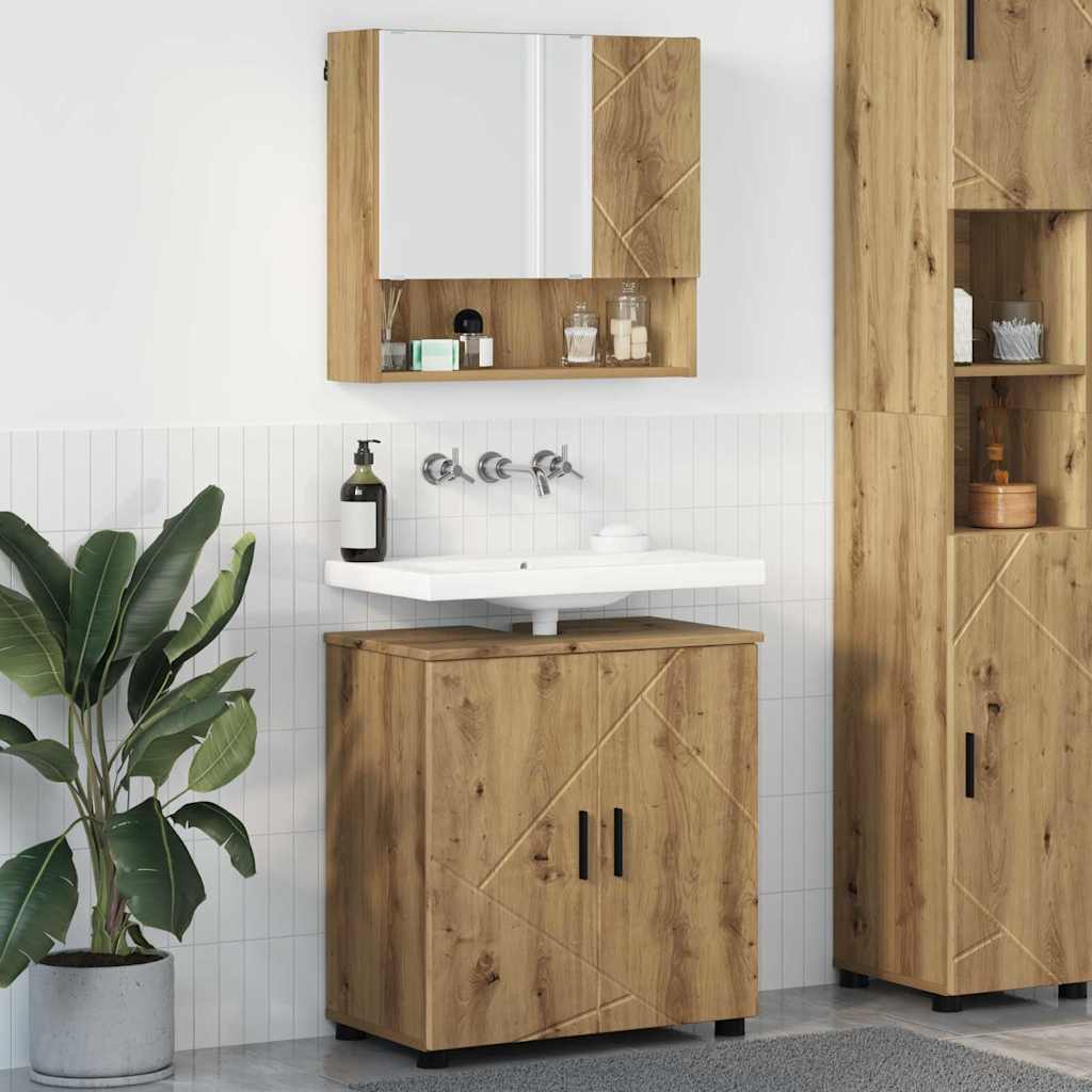 vidaXL Badkamermeubelset 2 pcs Wit 61 x 35 x 64 cm Bewerkt hout