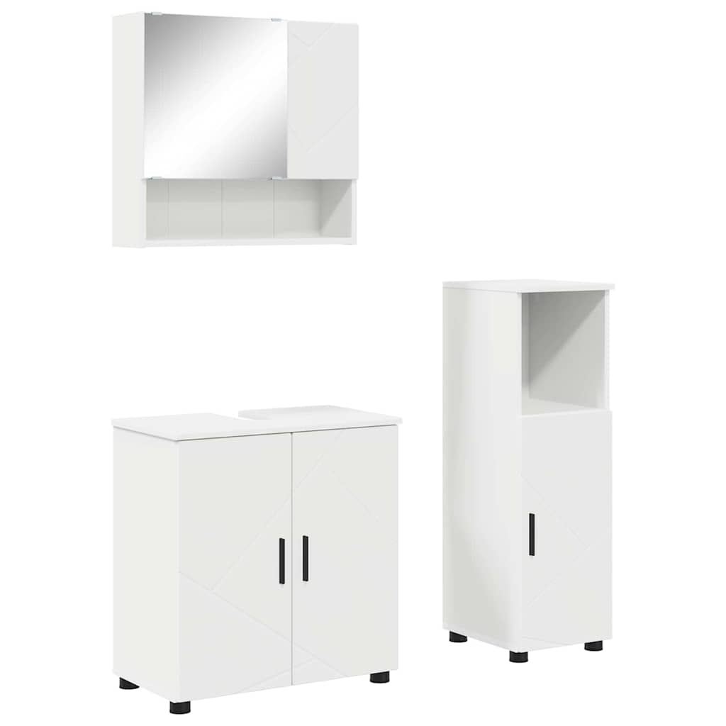 vidaXL Badkamermeubelset 3 pcs Wit 61 x 35 x 64 cm Bewerkt hout