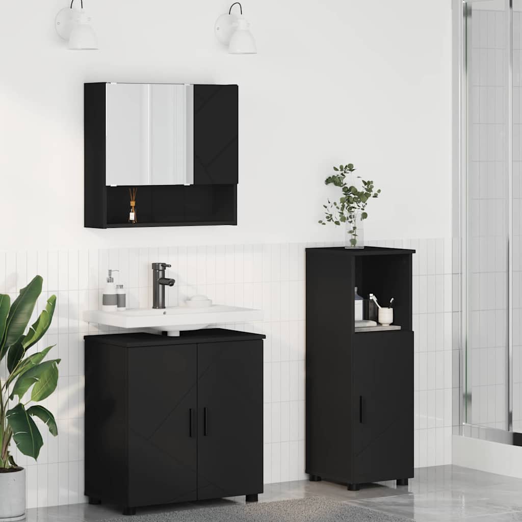 vidaXL Badkamermeubelset 3 pcs Wit 61 x 35 x 64 cm Bewerkt hout