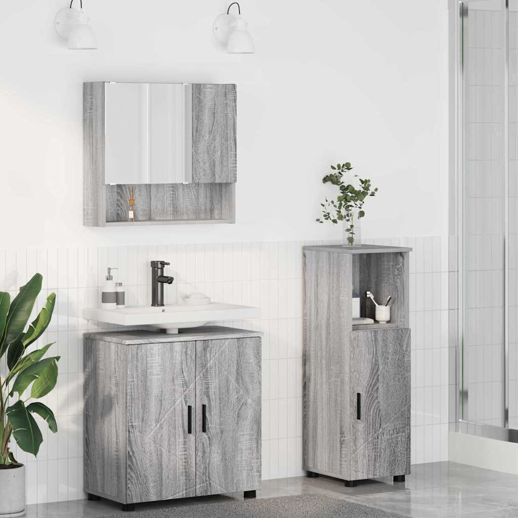 vidaXL Badkamermeubelset 3 pcs Wit 61 x 35 x 64 cm Bewerkt hout