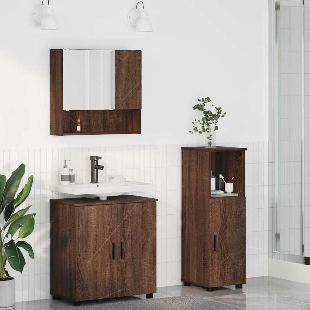 vidaXL Badkamermeubelset 3 pcs Wit 61 x 35 x 64 cm Bewerkt hout