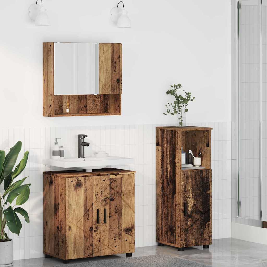 vidaXL Badkamermeubelset 3 pcs Wit 61 x 35 x 64 cm Bewerkt hout
