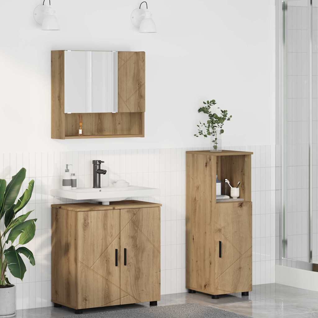 vidaXL Badkamermeubelset 3 pcs Wit 61 x 35 x 64 cm Bewerkt hout