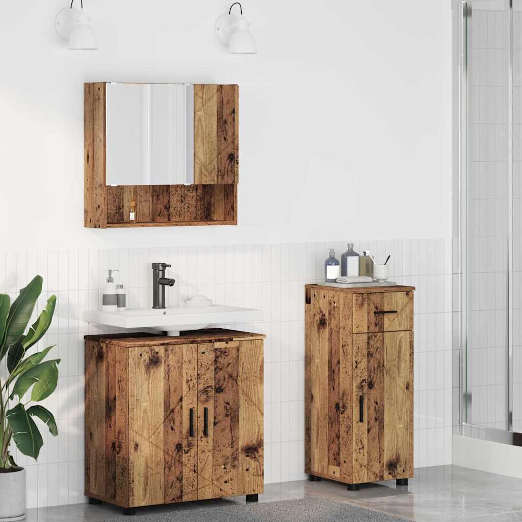 vidaXL Badkamermeubelset 3 pcs Wit 61 x 35 x 64 cm Bewerkt hout