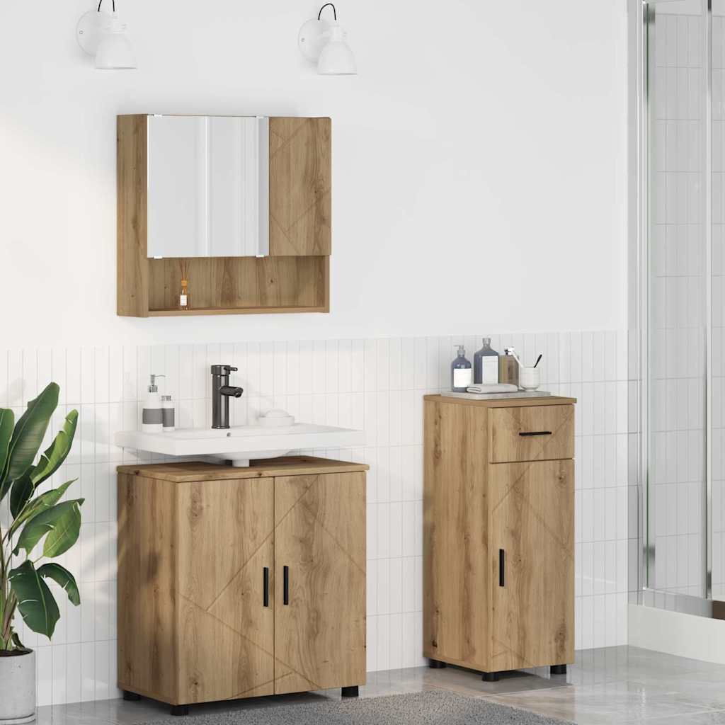 vidaXL Badkamermeubelset 3 pcs Wit 61 x 35 x 64 cm Bewerkt hout