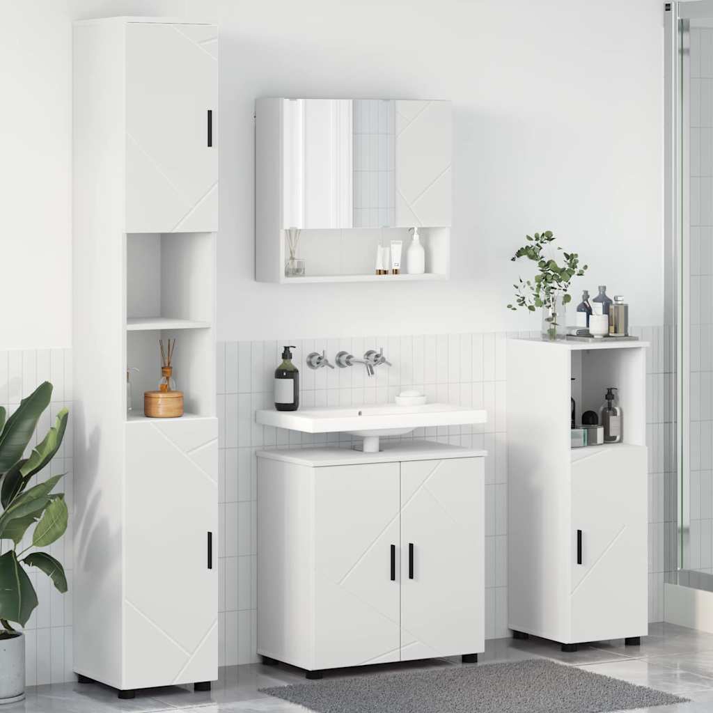 vidaXL Badkamermeubelset 4 pcs Wit 61 x 35 x 64 cm Bewerkt hout