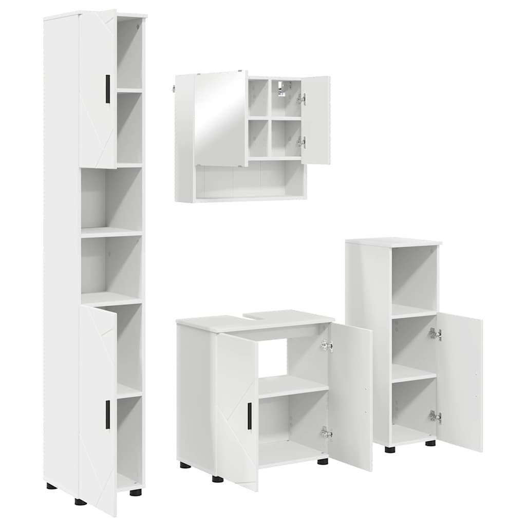 vidaXL Badkamermeubelset 4 pcs Wit 61 x 35 x 64 cm Bewerkt hout