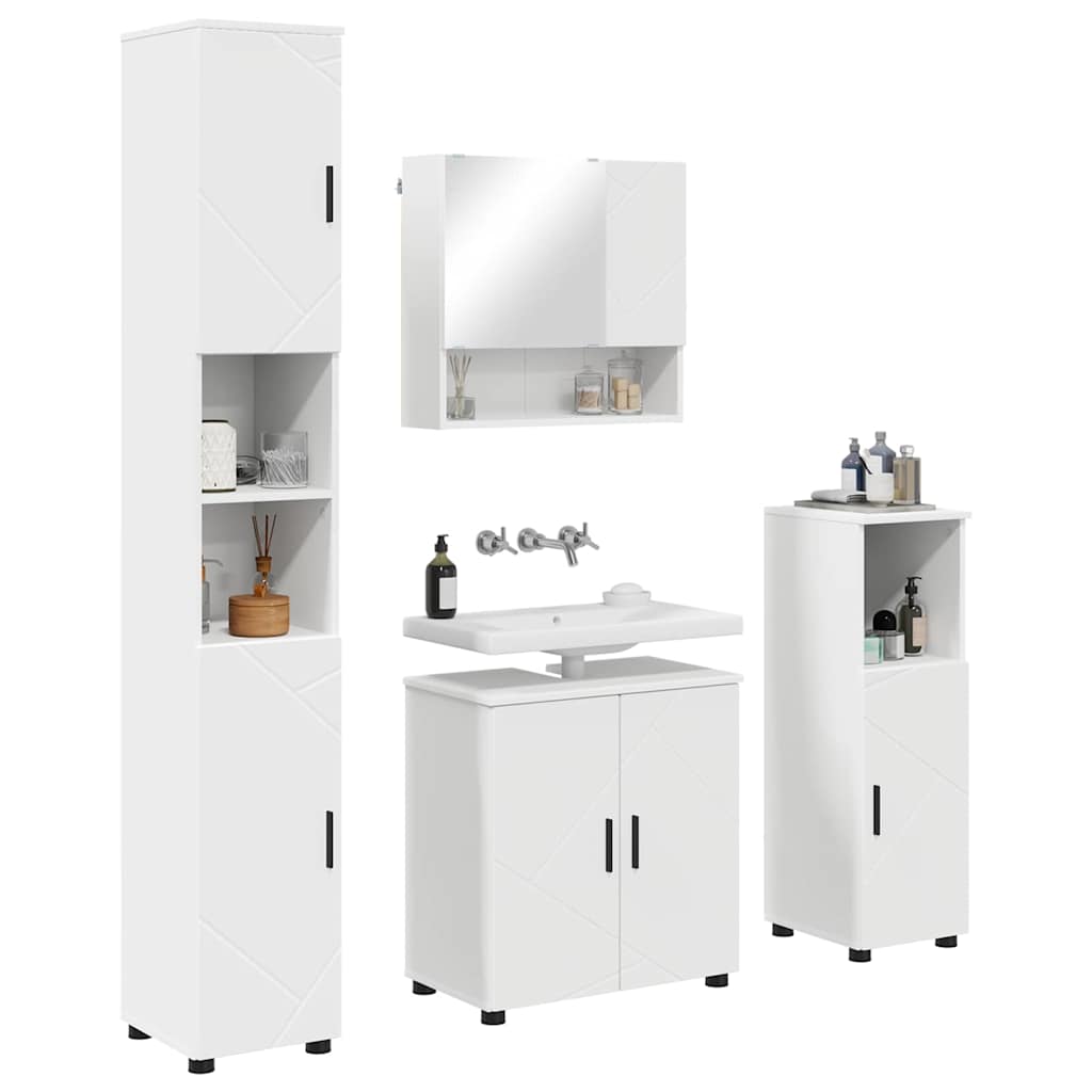 vidaXL Badkamermeubelset 4 pcs Wit 61 x 35 x 64 cm Bewerkt hout