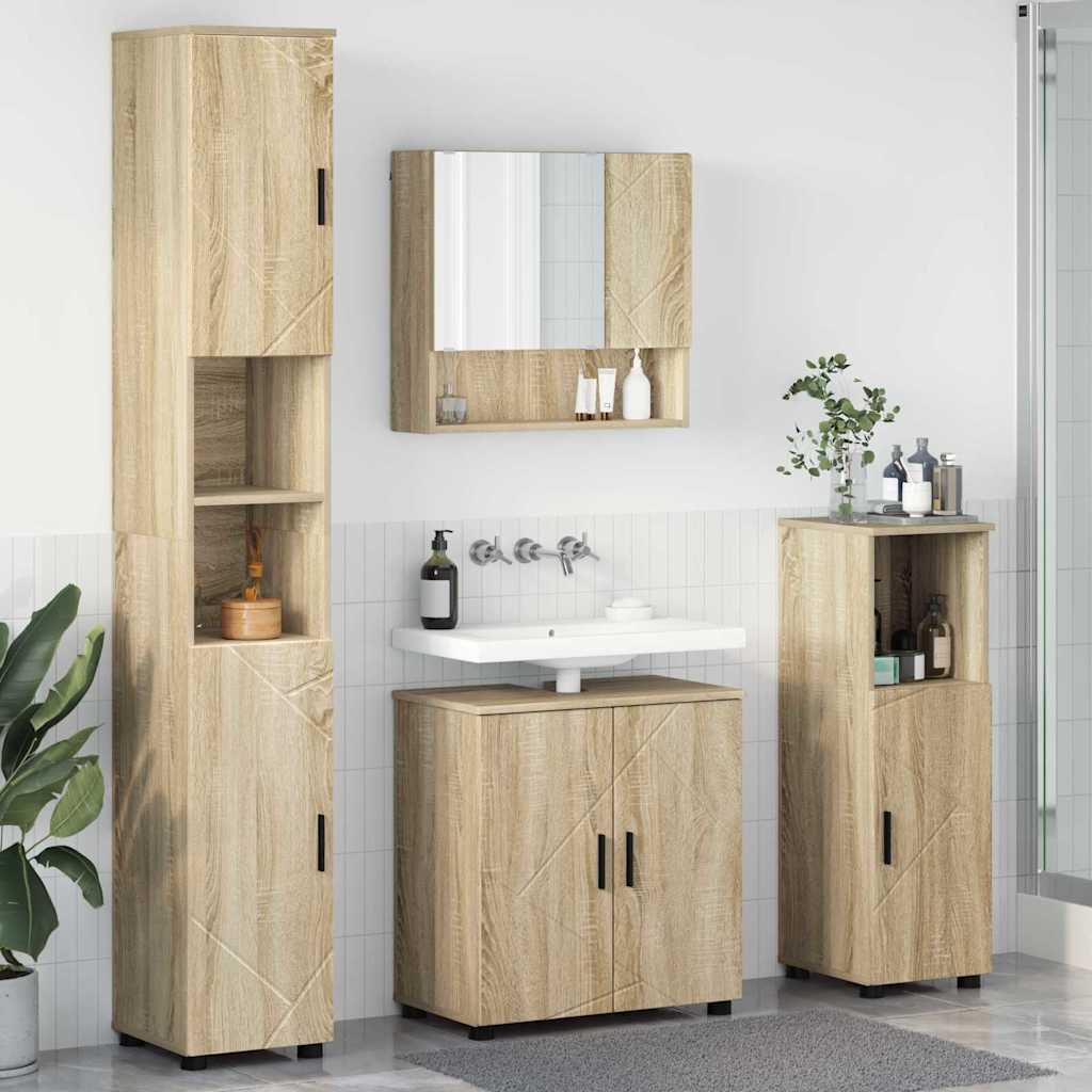 vidaXL Badkamermeubelset 4 pcs Wit 61 x 35 x 64 cm Bewerkt hout