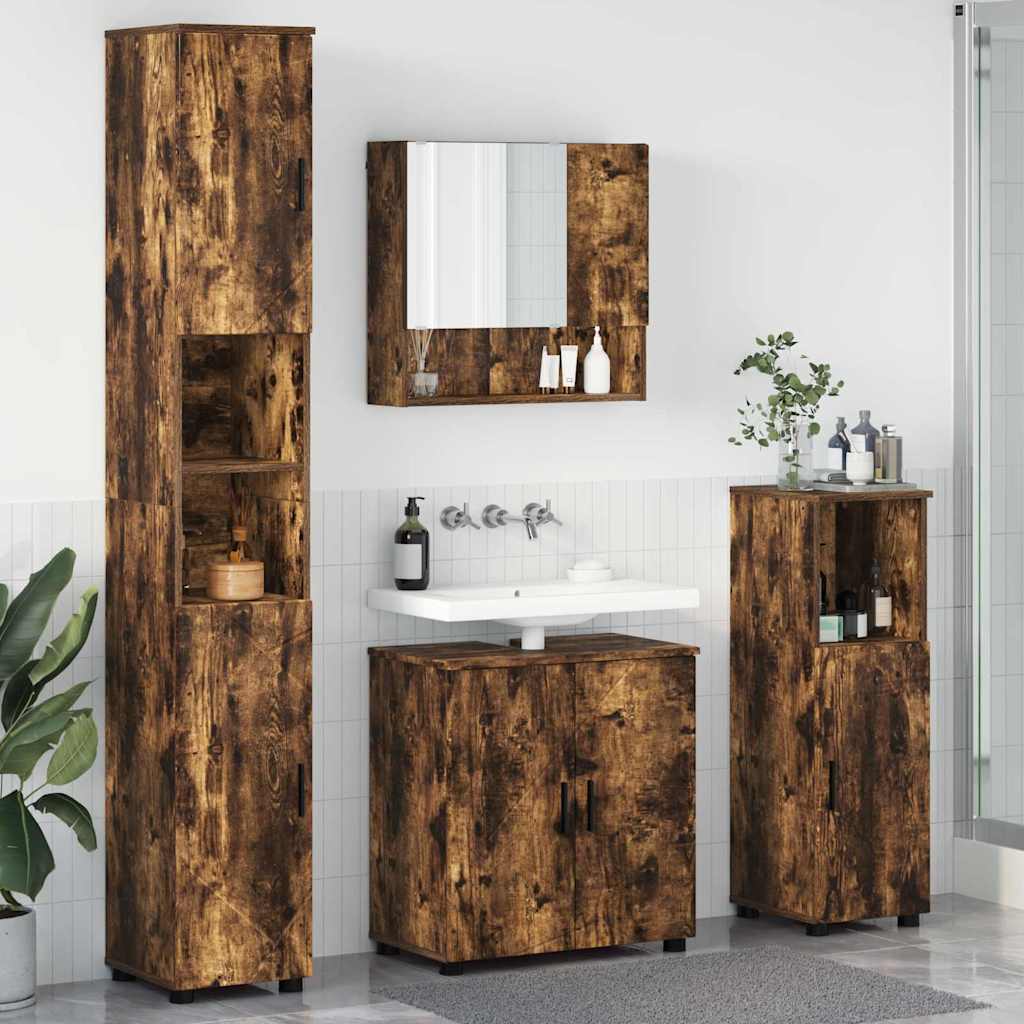 vidaXL Badkamermeubelset 4 pcs Wit 61 x 35 x 64 cm Bewerkt hout