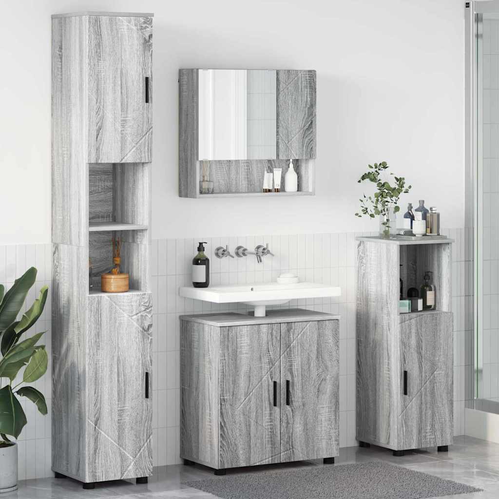 vidaXL Badkamermeubelset 4 pcs Wit 61 x 35 x 64 cm Bewerkt hout