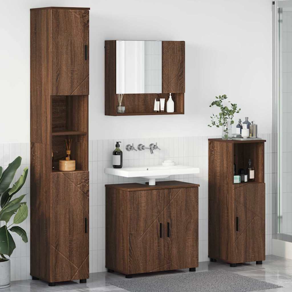 vidaXL Badkamermeubelset 4 pcs Wit 61 x 35 x 64 cm Bewerkt hout